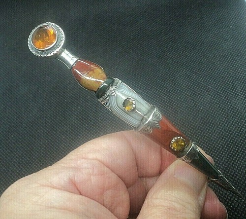 Broche sgian dubh agate - broche,