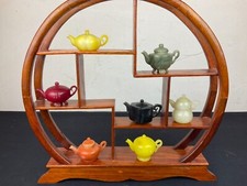 # Suite of 7 Antique Chinese Mini Gemstone Teapot with Signature