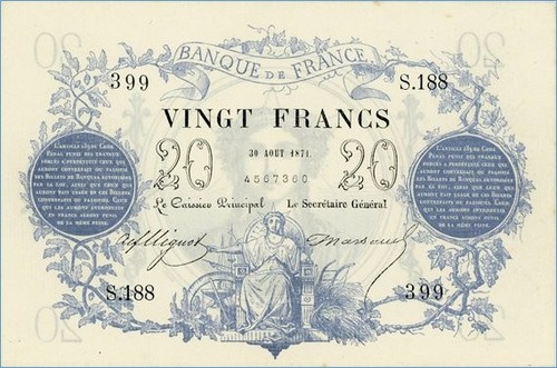 Francs type 1871 bleu - 1871,