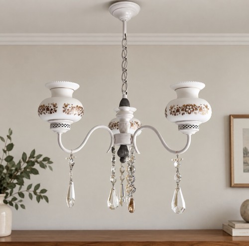 Lustre lumières blanc et - lustre,
