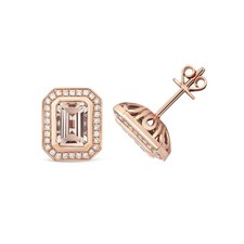 Boucle d'Oreille Unique Femme Or Rose 375/1000 et Diamant 0.19 Carat - 11mm*9mm