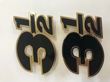 Coppia De Logos Écrits En Métal Pour Moto Morini 350 Fianchetti 3 1/2 Noirs