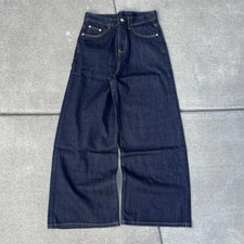 Baggy Indigo Raw Denim Jeans Y2K/2000s Wide-Leg Skater Grunge