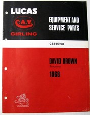 Lucas DAVID BROWN Tractors 1968 CE845/68 Electrics Equipment & Spare Parts