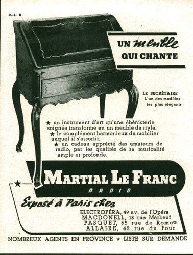 Publicité ancienne meuble