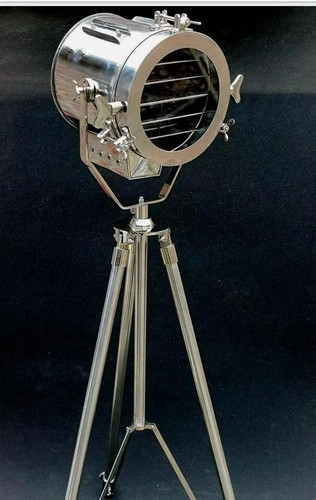 Lampadaire trépied chromé