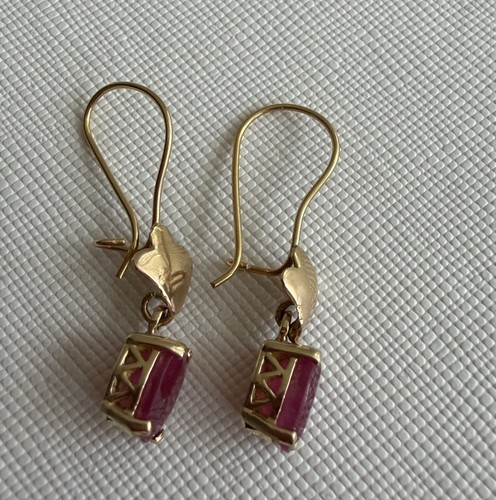14k gold rubi - , earrings