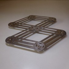 N25.118 Stainless Steel Metal France Folding Coaster Vintage 1970s Art Deco Table