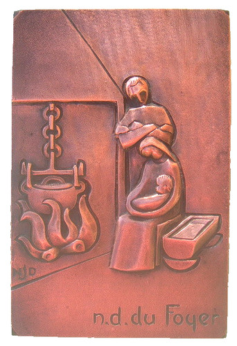 Plaque bronze notre dame - plaque,