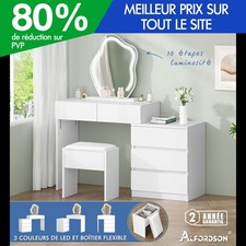 ALFORDSON Coiffeuse Maquillage Miroir Vanité Éclairage LED Chambre à Coucher