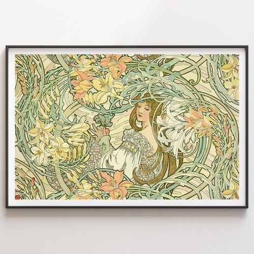 Alphonse mucha print lily - alphonse,