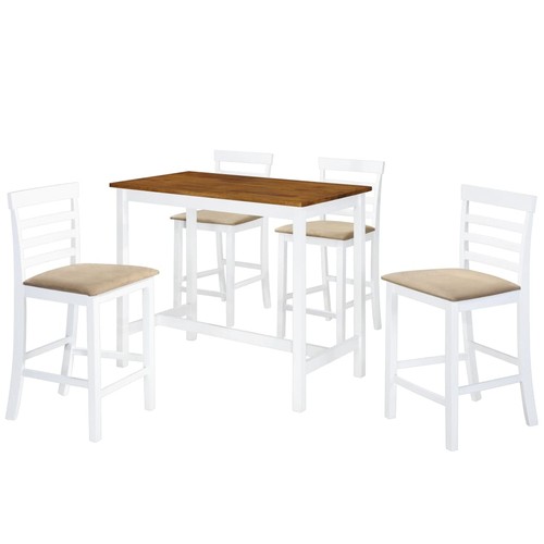 Table chaises bar pcs bois - 3,