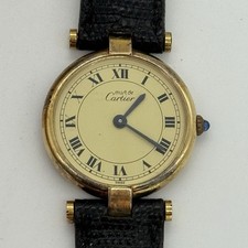Must De Cartier Gold Plaque 925 Roman Dial 24mm Quartz Watch - NOT RUNNING