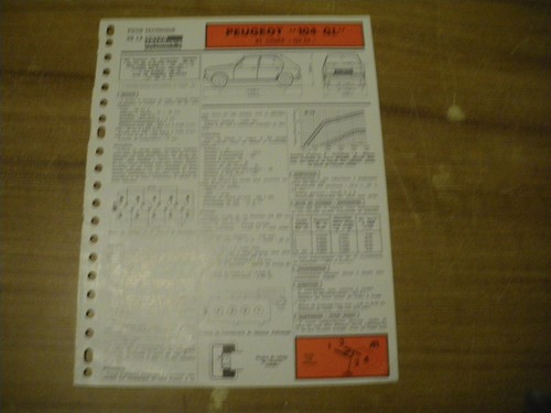 Fiche technique peugeot 104 - fiche, gl
