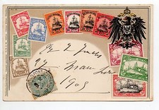 Embossed stamps on card GERMANY Deutsch OSTAFRIKA