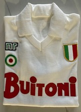 Maillot Blanc Maradona Naples Buitoni 10 1987/88 Acryl Vintage Meriam Football