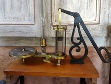 Antique scientific apparatus vacuum pump circa 1900 cabinet curiosity