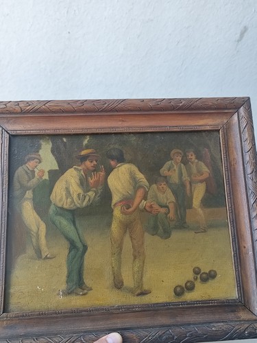 Ancienne huile sur toile - sur,
