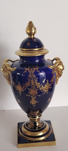 Urne porcelaine bleu cobalt - porcelaine,