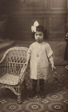 CPA PHOTO PETITE FILLE ET SON