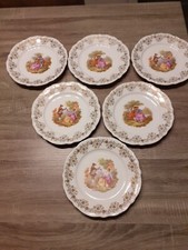 PORCELAINE BAVARIA WINTERLING. DECOR FRAGONARD.SERVICE 6 Assiettes 23.5 Cm