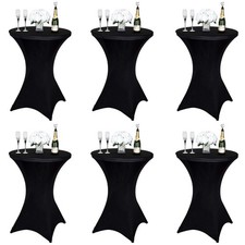 Lot de 6 Noir Housse Mange Debout 80 x 110 cm Noir Nappe Extensibles en Spandex