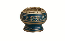 Brule ENCENS Grille Bleu Grave - Porte ENCENS avec Grille pour Charbon Ardent -