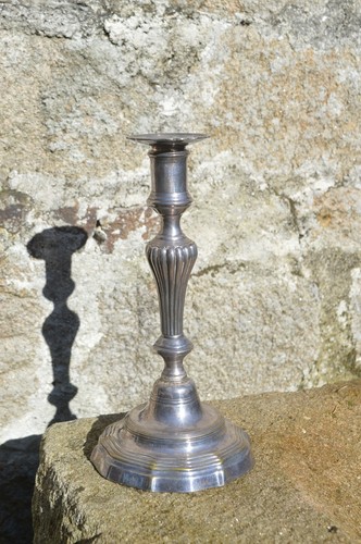 Bougeoir bronze argenté - bougeoir,