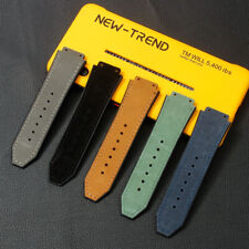 Premium Rubber Bottom Leather Watch Band Strap Mens for Hublot Big Bang 19x26mm