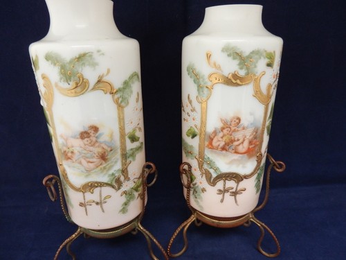 Paire vases opaline - de,
