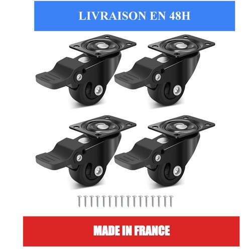 Roulettes meubles noires - 25,