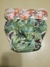 bum genius Washable Hot and Hit Cloth Baby Diaper with Combo 2 Diapers 2 Pads