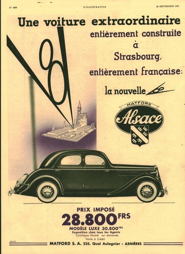 Publicité ancienne automobile