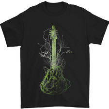 Vert Guitare Arbre Guitariste Acoustique T-Shirt 100% Coton