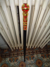 CANNE DE MARCHE BALLON ROUGE FLEURIE BATON DE MARCHE CANNE EPEE DECORATIF 91 CMS