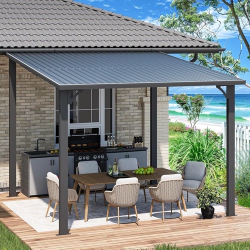 Pergola murale aluminium toit - aluminium,,