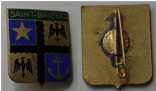 Insigne broche Religieuse SAINT BRIEUC avec ancre de marine. Grand modèle