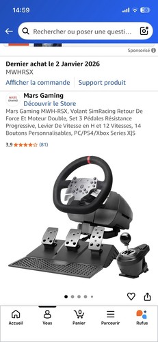 Mars gaming mwh rsx volant - mars, mwh-rsx