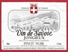114-76 Label Wine of Savoy Pinot Noir Jacq BARLET CELLIER DE SORDAN Jongieux