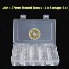 Boîtier Rond De Pièce De Monnaie Capsules De Stockage 100pcs Boîte De Rangement