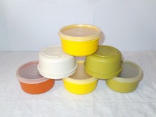 🍴🥚🍗🥗 LOT DE 6 PETITES BOÎTES DE CONSERVATION - « TUPPERWARE » - VINTAGE