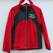 Vintage MOTO GUZZI Motorcycle Jacket GB Red Polar Fleece Replay Womens XS Small