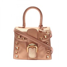 Delvaux Brillant Mini shoulder crossbody Handbag leather pink gold Used Women