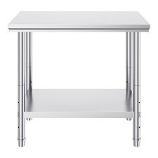 sans marque Table de Travail Acier Inox 90x60x80 cm Table Cuisine Capacité 750kg