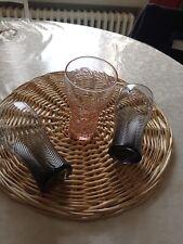Lot of 3 Coca-Cola Glasses - Collection Edition - Colorful (Pink & Smoky Gray) 
