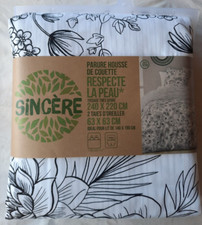 Parure Capucine neuve housse de couette 240x220 et 2 taies d'oreillers Sincère