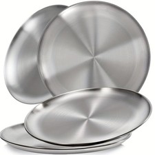 Lot de 4 Assiettes Inox 20 cm