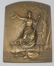 France Médaille Plaque En Bronze Marianne Coq III République 1870-1940