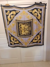 Made Italy Pure Silk Silk Silk Scarf Cm130.x130 Photo Perfect Condition 1