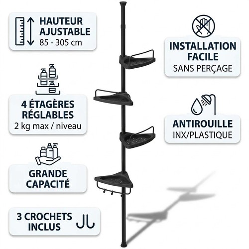 Etagere douche telescopique - de,